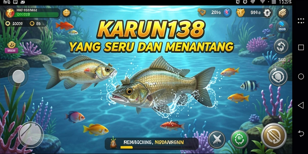 Screenshot gameplay <strong>KARUN138</strong> yang menunjukkan aksi memancing seru.