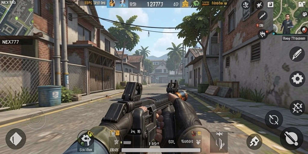Tampilan gameplay NEX777 yang memukau dengan aksi tempur seru.