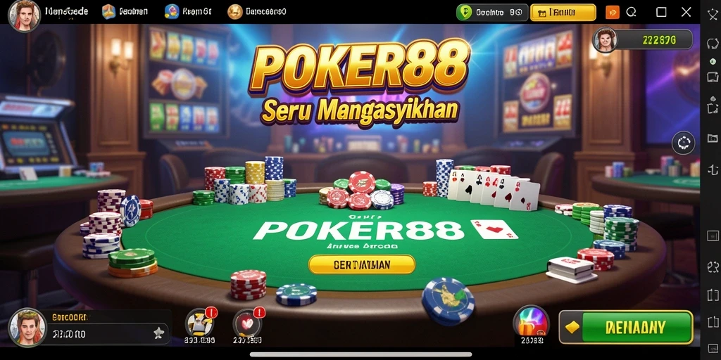 Tampilan gameplay POKER88 yang menonjol dan seru.